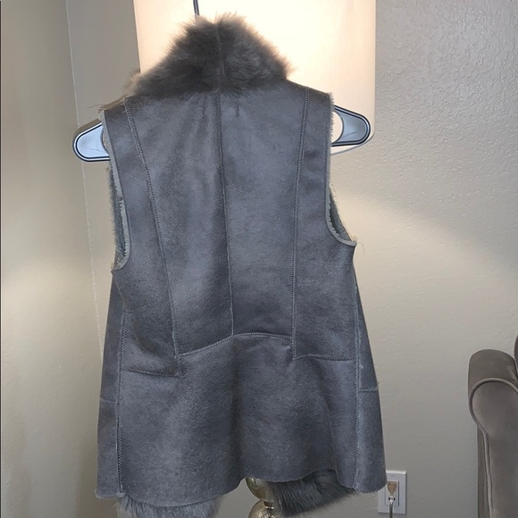 Grey Faux Fur Vest - Picture 3 of 4